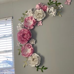 Set of handmade flowers for nursery decoration